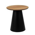 Soli Side Table - Round - Oak and Black Metal