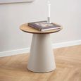 Soli Side Table - Round - Oak and Grey Metal