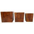 Surak Stools - Set of 3 - Teak Root
