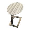 Swan Oval Accent Table - Marble with Steel Base - Variation Available