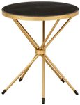 Templar Side Table - Round - Black Marble and Gold