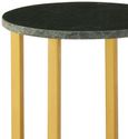 Templar Side Table - Round Tall - Green Marble and Gold