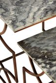 Templar Tables - 2 Tier - Grey Marble with Bronze Metal Base