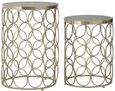 Templar Side Tables - Set of 2 - Round - Marble and Silver