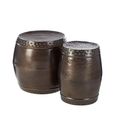 Templar Side Tables - Set of 2 - Rustic Brown Drum