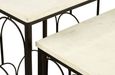 Templar Side Tables - Set of 2 - White Marble with Black Metal Base