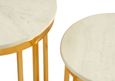 Templar Side Tables - Set of 2 - Round - White Marble and Gold