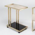 Tray Accent Table - Marble and Glass with Brass Base - Variation Available