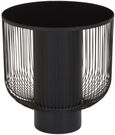 Trento End Table - Round - Black Glass with Wired Design