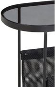 Trento Side Table - Glass Mesh with Black Metal Base