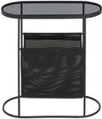 Trento Side Table - Glass Mesh with Black Metal Base
