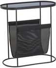 Trento Side Table - Glass Mesh with Black Metal Base