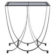 Trento Side Table - Glass with Black Metal Base