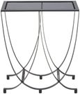 Trento Side Table - Glass with Black Metal Base