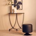 Trento Side Table - Glass with Black Metal Base