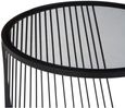 Trento Side Tables - Set of 2 - Glass Round with Black Metal Base