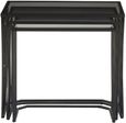 Trento Side Tables - Set of 3 - Glass with Black Metal Base
