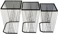 Trento Side Tables - Set of 3 - Glass with Black Metal Base
