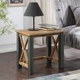 Urban Elegance Reclaimed Wood Side Lamp Table - Open Front