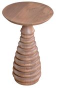 Vance Curved Mango Wood Round Side Table
