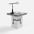 Venice Armani Grey Engineered Marble Side Table