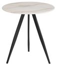 Circe Lamp Table - 1 Drawer - White Marble Effect