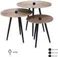 Villisca Side Table - Set of 3 - Round - Champagne Gold and Black - Aluminium