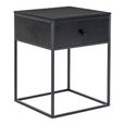 Vita 1 Drawer Side Table - Black Melamine