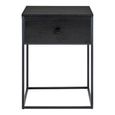 Vita 1 Drawer Side Table - Black Melamine