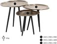 Volenta Side Table - Set of 3 - Abstract - Champagne Gold and Black - Aluminium