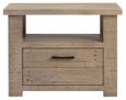 Washed Grey Reclaimed Pine 1 Drawer Lamp Table