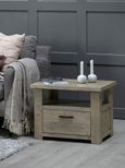 Washed Grey Reclaimed Pine 1 Drawer Lamp Table