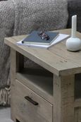 Washed Grey Reclaimed Pine 1 Drawer Lamp Table