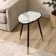 End Table - White and Grey Glass