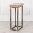 Mango Wood and Metal Log Store Side Table