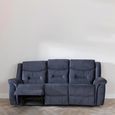 Dudley Silvano Blue Fabric 3+1+1 Recliner Sofa Set