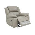 Bentley Grey Leather Recliner Armchair