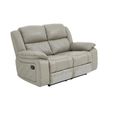 Bentley Grey Leather 2 Seater Recliner Sofa