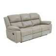 Bentley Grey Leather 3 Seater Recliner Sofa