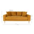 Lido Sofa - 2.5 Seater - Mustard - Fabric