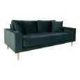 Lido Sofa - 2.5 Seater - Dark Green - Fabric