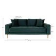 Lido Sofa - 2.5 Seater - Dark Green - Fabric