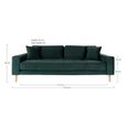 Lido Sofa - 3 Seater - Dark Green - Fabric