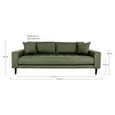 Lido Sofa - 3 Seater - Olive Green - Fabric
