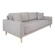 Lido Sofa - 3 Seater - Light Grey - Fabric