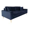 Lido Sofa - 3 Seater - Blue - Velvet Fabric