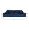 Lido Sofa - 3 Seater - Blue - Velvet Fabric