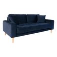 Lido Sofa - 2.5 Seater - Blue - Velvet Fabric