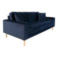 Lido Sofa - 2.5 Seater - Blue - Velvet Fabric