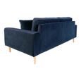 Lido Sofa - 2.5 Seater - Blue - Velvet Fabric